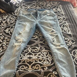 Judy Blue Distressed Skinny Jeans - Light Blue